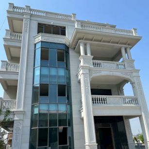 克拉玛依 白麻花岗岩别墅外墙干挂效果展示