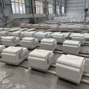 克拉玛依 白麻花岗岩异形加工-石凳，坐凳