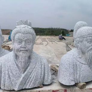 克拉玛依 白麻花岗岩石材人物立体雕刻