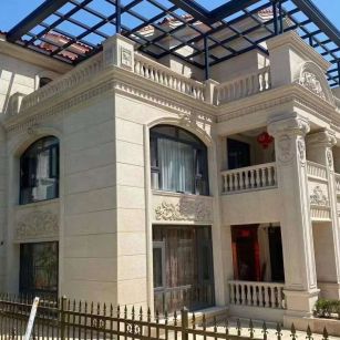 克拉玛依 黄金麻花岗岩荔枝面别墅外墙干挂