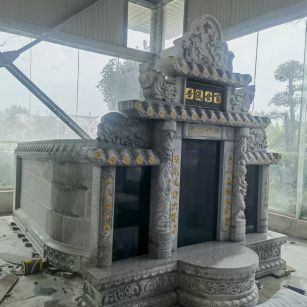 克拉玛依 芝麻白墓碑效果展示图