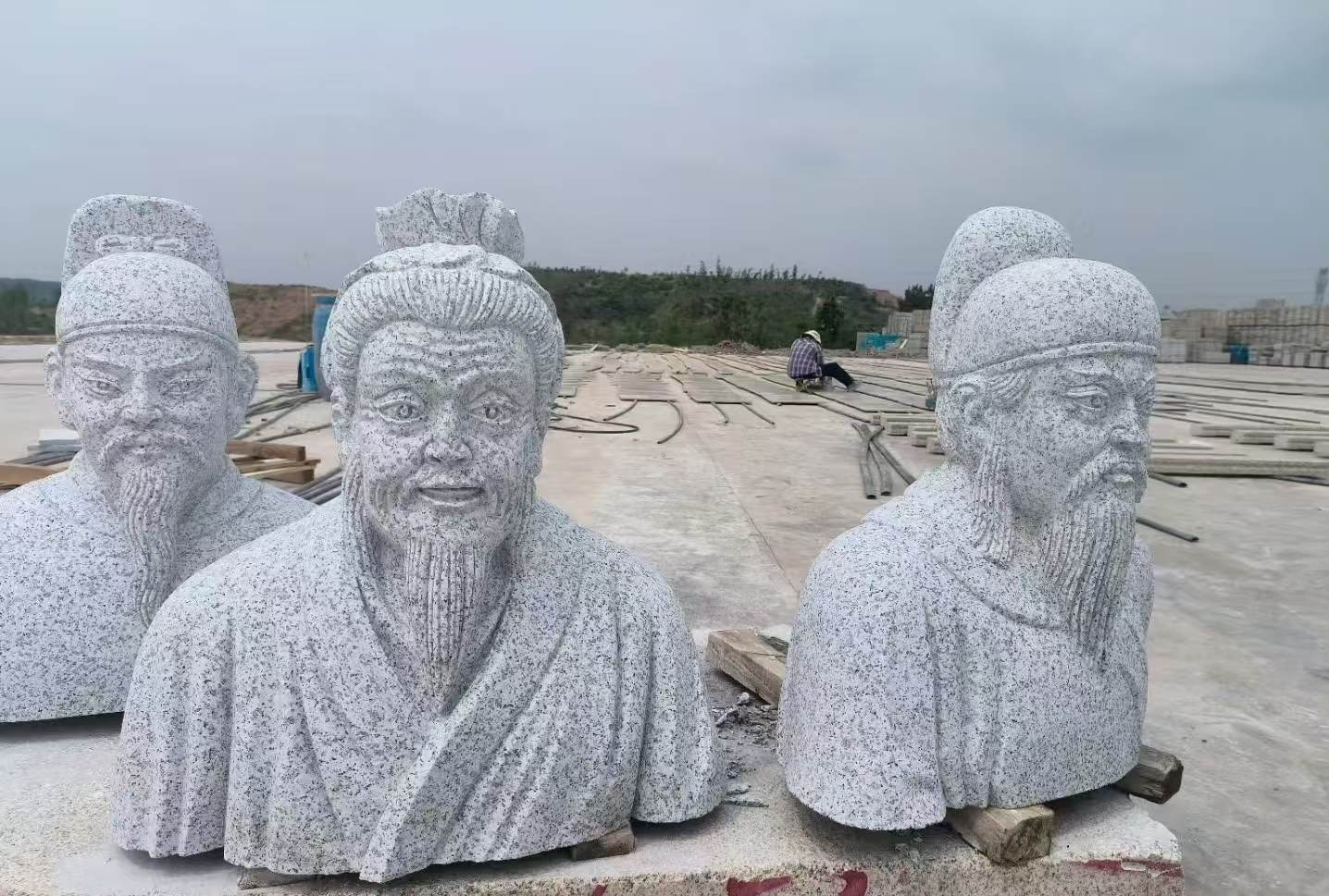 克拉玛依 白麻花岗岩石材人物立体雕刻
