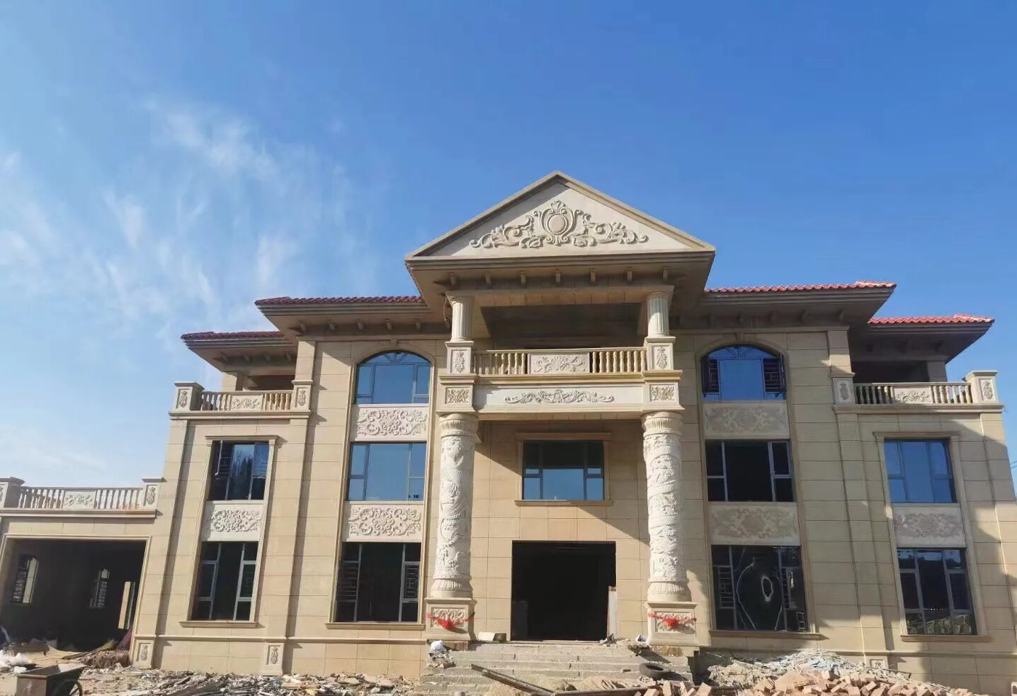 克拉玛依 黄金麻花岗岩别墅外墙干挂