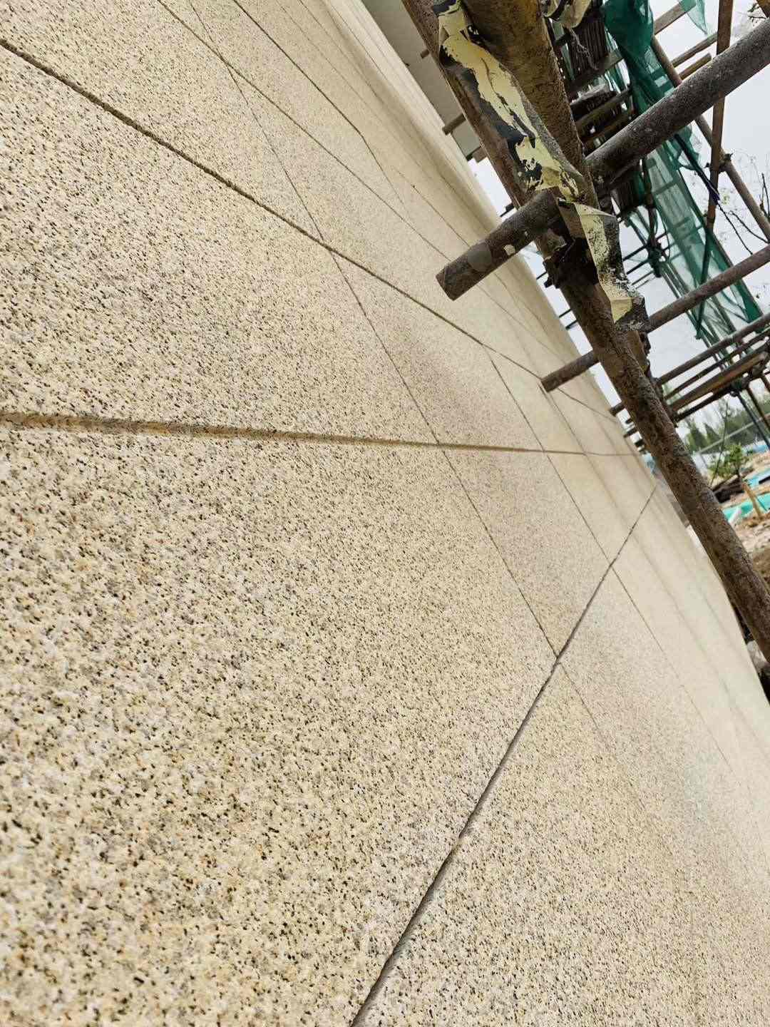 克拉玛依 黄金麻花岗岩荔枝面外墙干挂石材效果示例