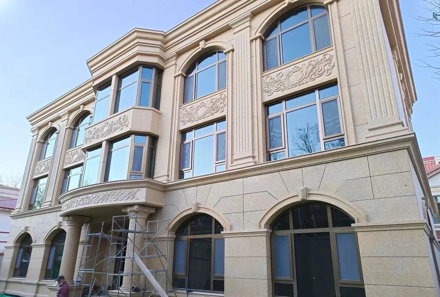 克拉玛依 黄金麻花岗岩别墅外墙干挂